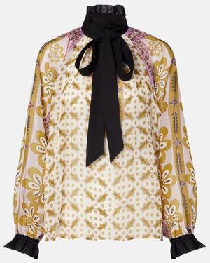 La DoubleJ Blouse Cerere Imprimee En Soie - Métallisé