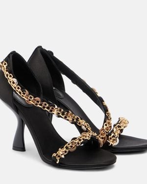 PUCCI Chain-Detail Satin Sandals - Black