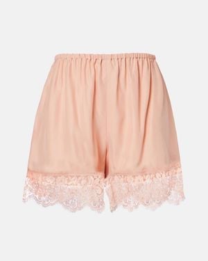Stella McCartney Lace-Trimmed Silk Shorts - Pink