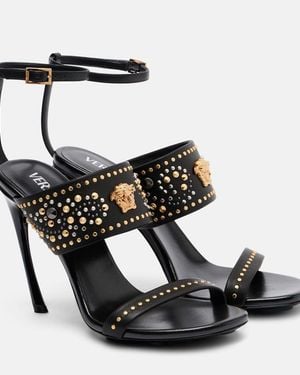 Versace Verzierte Sandalen La Medusa 105 Aus Leder - Schwarz