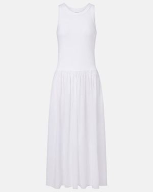 Velvet Midikleid Amelia Aus Einem Baumwollgemisch - Weiß