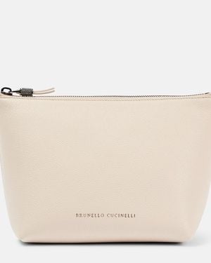 Brunello Cucinelli Small Leather Clutch - Natural