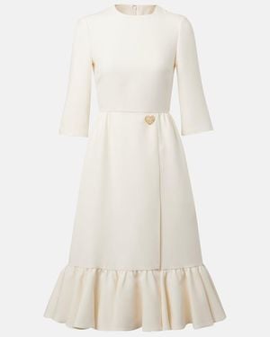 Valentino Crepe Couture Midi Dress - Natural