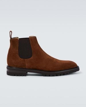 Manolo Blahnik Brompton Suede Chelsea Boots - Brown