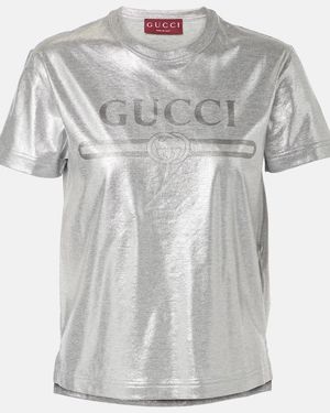 Gucci Printed Laminated Cotton T-Shirt, Ready-To-Wear - Metallic