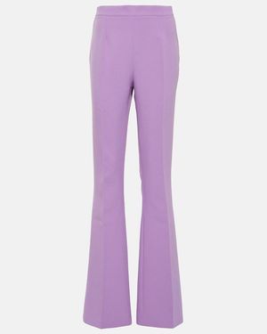 Safiyaa Alexa High-Rise Flared Crepe Trousers - Purple