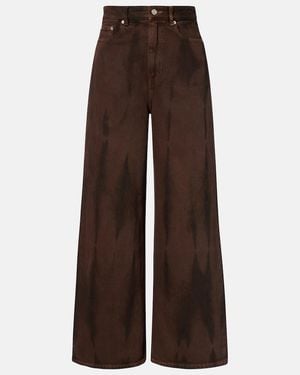 Ganni High-Rise Wide-Leg Jeans - Brown