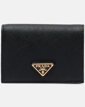 Prada Saffiano Small Leather Wallet - Black