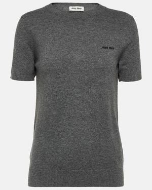 Miu Miu Pullover Aus Kaschmir - Grau