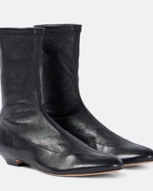 KHAITE Apollo Flat Ankle Boot - Black