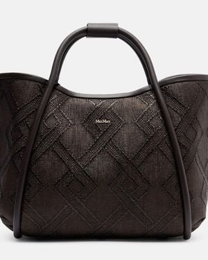 Max Mara Tote Bag Aus Leder - Schwarz