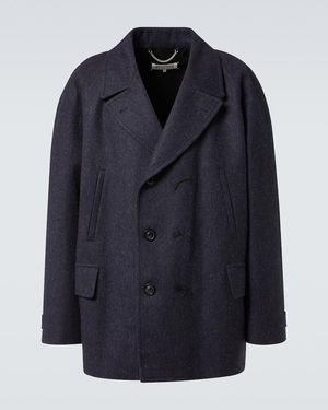 Maison Margiela Wool Peacoat - Blue