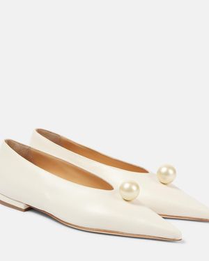 Magda Butrym Leather Ballet Flats - Natural