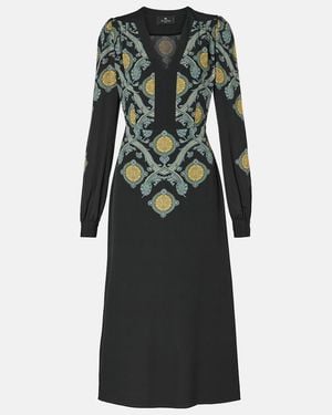 Etro Printed Midi Dress - Black