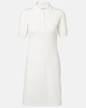 Courreges Cotton Pique Polo Dress - White