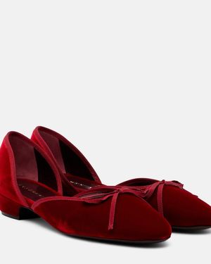 Herbert Levine 24/7 Velvet Ballet Flats - Red