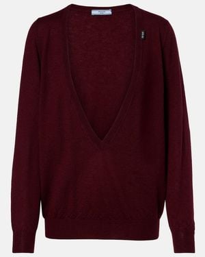 Prada Pullover Aus Kaschmir - Rot