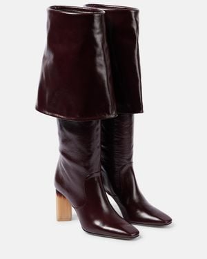 Chloé Georgia 90 Leather Knee-High Boots - Red