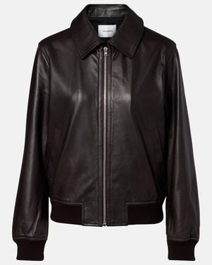 Yves Salomon Hooded Leather Blouson Jacket - Black