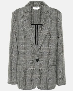 Isabel Marant Charly Checked Wool Blazer - Gray