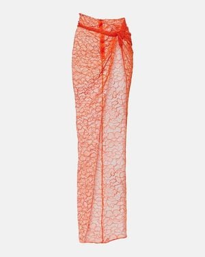 LAQUAN SMITH Lace Wrap Skirt - Pink