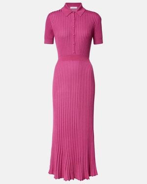 Gabriela Hearst Amor Cashmere And Silk Midi Dress - Pink