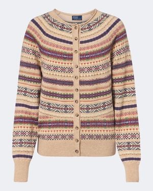 Polo Ralph Lauren Cardigan Fair Isle Aus Einem Wollgemisch - Pink