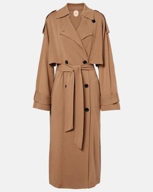 Jardin Des Orangers Belted Wool And Cashmere Trench Coat - Brown