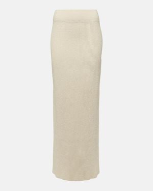 TOTEME Cotton-Blend Boucle Maxi Skirt - White