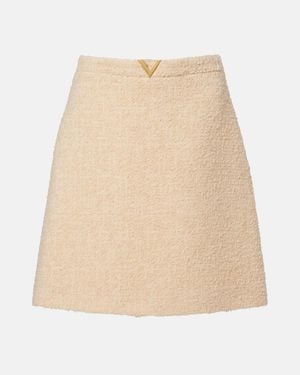 Valentino Minirock Vgold Aus Tweed - Natur