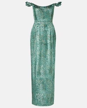 Markarian Vestido De Fiesta Yolanda Brocado - Verde