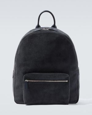 Kiton Rucksack Aus Veloursleder - Schwarz