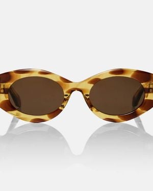 Alaïa Logo Oval Sunglasses - Brown