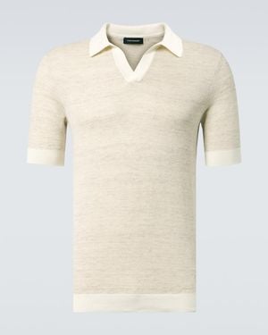 Thom Sweeney Cotton-Blend Polo Shirt - Natural