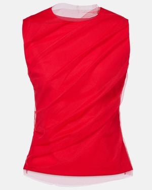 Dorothee Schumacher Draped Tulle Top - Red