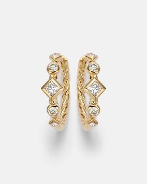 David Yurman Pendientes Petite Modern Renaissance De Oro De 18 Ct (750/1000) Con Diamantes - Blanco