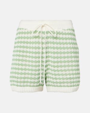 Zimmermann Everley Knitted Cotton-Blend Shorts - Green