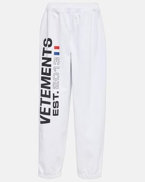 Vetements Logo Cotton-Blend Joggers - White