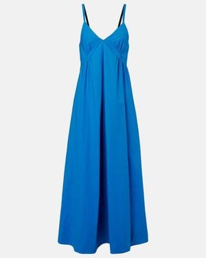 Proenza Schouler Label Barker Cotton Poplin Maxi Dress - Blue