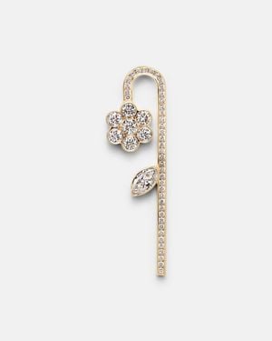 Sophie Bille Brahe Pendiente Individual Tournesol De Oro De 18 Ct Con Diamantes - Blanco