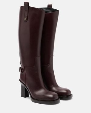 Burberry Cavalier 85 Leather Knee-High Boots - Brown