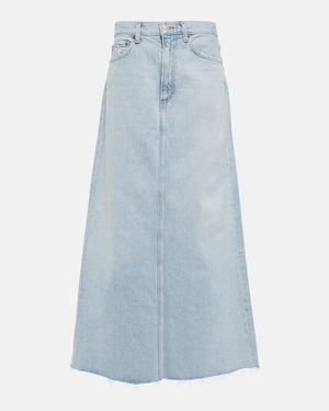 Agolde Hilla Denim Maxi Skirt - Blue