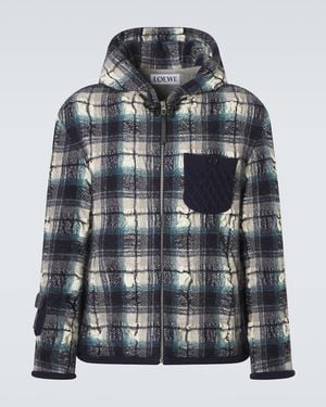 Loewe Plaid Wool And Linen Jacket - Grey