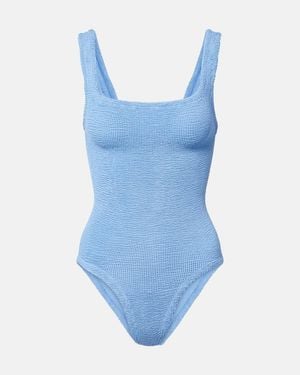 Hunza G Coverage Square Neck Swimsuit - Blue