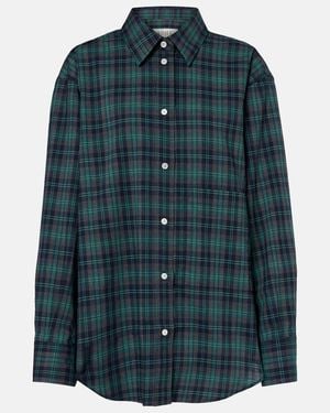 Rohe Checked Oversized Wool-Blend Shirt - Green