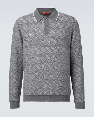 Missoni Zigzag Cashmere Polo Jumper - Grey