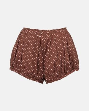 Posse Edie Polka-Dot Shorts - Brown