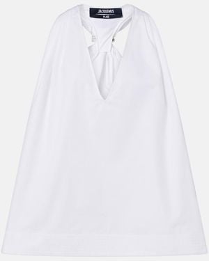 Jacquemus Top Norma De Popelin De Algodon - Blanco