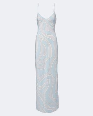 PUCCI Labirinto Silk Crepe De Chine Gown - White