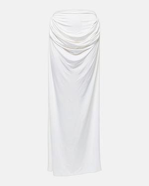 Magda Butrym Draped Jersey Maxi Skirt - White